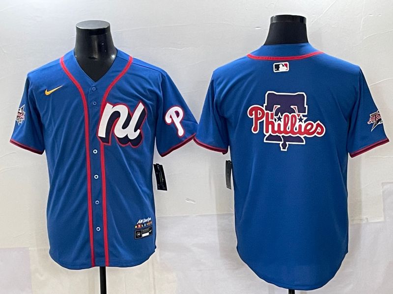 Men 2025 Philadelphia Phillies Blank Blue All star Nike MLB Jersey style 03->philadelphia phillies->MLB Jersey